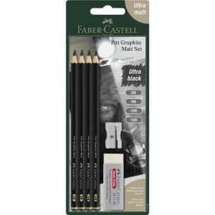 Ołówki Pitt Graphite Matt 4szt z gumką i temper. Wydawca: Faber Castell. Multiszop.pl Opakowanie Ołówki Pitt Graphite Matt 4szt z gumką i temper