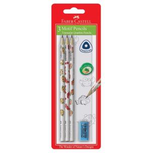 Opakowanie Ołówki Trójkątne Faber-Castell morski świat 3 sztuki + gumka blister