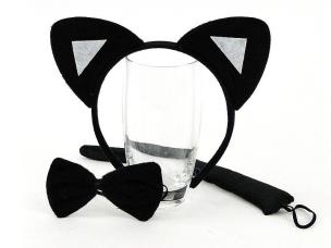 Opakowanie Opaska kot z muszką i ogonem