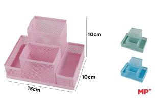 Opakowanie Organizer na biurko siatkowy metal 15x10cm MIX