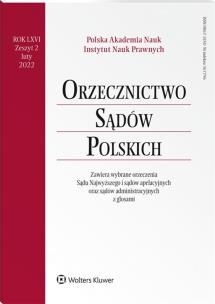 Okładka książki Orzecznictwo Sądów Polskich 2/2022