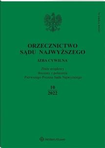 Okładka książki Orzecznictwo Sądu Najwyższego 10/2022