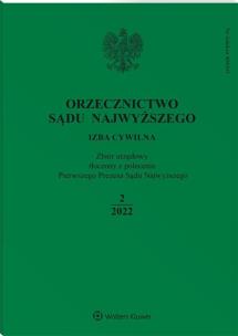 Okładka książki Orzecznictwo Sądu Najwyższego 2/2022