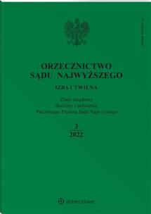 Okładka książki Orzecznictwo Sądu Najwyższego 3/2022
