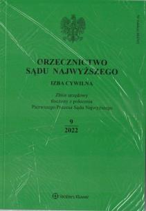 Okładka książki Orzecznictwo Sądu Najwyższego 9/2022
