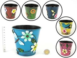 Opakowanie Osłonka na doniczkę metalowa 11x11cm MIX