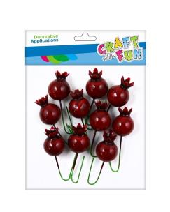 Owoc dzikiej róży na druciku 1,8cm 10szt. Wydawca: Craft With Fun. Multiszop.pl Opakowanie Owoc dzikiej róży na druciku 1,8cm 10szt
