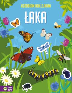 Ozdabiam naklejkami. Łąka. Autor: Opracowanie zbiorowe. Multiszop.pl Okładka książki Ozdabiam naklejkami. Łąka
