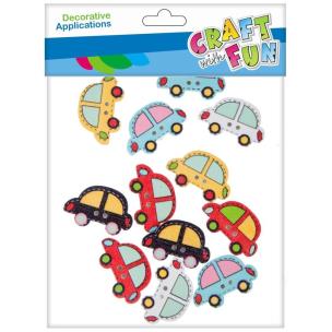 Opakowanie Ozdoba drewniana samoprzylepna autko 12szt