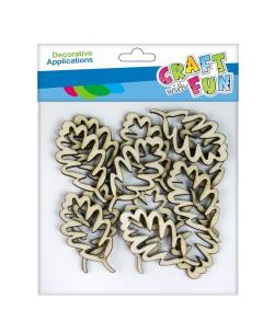 Ozdoba drewniana samoprzylepne listki dębu 12szt. Wydawca: Craft With Fun. Multiszop.pl Opakowanie Ozdoba drewniana samoprzylepne listki dębu 12szt