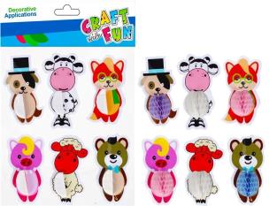 Ozdoba naklejki zwierzątka harmonijka 6szt. Wydawca: Craft With Fun. Multiszop.pl Opakowanie Ozdoba naklejki zwierzątka harmonijka 6szt