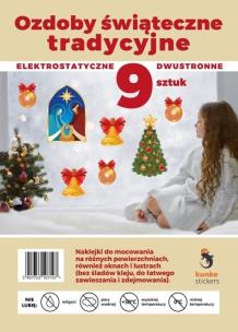 Ozdoby świąteczne elektrostatyczne tradycyjne 9szt. Wydawca: Kunke. Multiszop.pl Opakowanie Ozdoby świąteczne elektrostatyczne tradycyjne 9szt