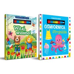 Pakiet Flamaster wodny. Witaj, wiosno! / Ośmiornica strojnisia. Autor: Opracowanie zbiorowe. Multiszop.pl Okładka książki Pakiet Flamaster wodny. Witaj, wiosno! / Ośmiornica strojnisia