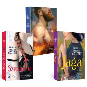 Pakiet Kwiat paproci. Szeptucha / Przesilenie / Jaga. Autor: Katarzyna Berenika Miszczuk. Multiszop.pl Okładka książki Pakiet Kwiat paproci. Szeptucha / Przesilenie / Jaga
