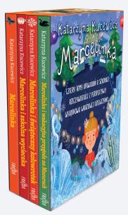 Okładka książki Pakiet Marcelinka / Marcelinka i świąteczny kołowrotek / Marcelinka i wakacyjna przygoda na Mazurach / Marcelinka i wycieczka szkolna