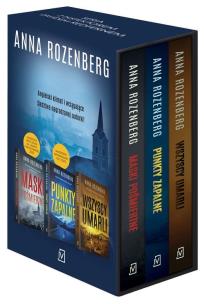 Pakiet: Maski pośmiertne / Punkty zapalne / Wszyscy umarli. Autor: Anna Rozenberg. Multiszop.pl Okładka książki Pakiet: Maski pośmiertne / Punkty zapalne / Wszyscy umarli