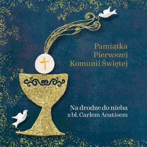 Pamiątka Pierwszej Komunii Świętej. Autor: Magdalena Kędzierska-Zaporowska. Multiszop.pl Okładka książki Pamiątka Pierwszej Komunii Świętej