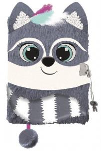 Opakowanie Pamiętnik A5 Włochacz z kłódką 3D Racoon 96 k.