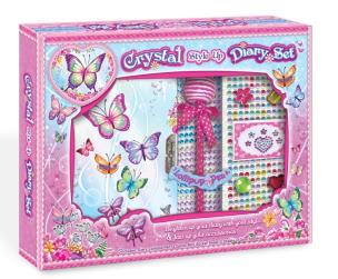 Opakowanie Pamiętnik do dekorowania z kryształkami Motylki