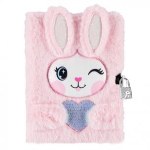 Pamiętnik pluszowy Królik A5 z kłódką. Wydawca: Starpak. Multiszop.pl Opakowanie Pamiętnik pluszowy Królik A5 z kłódką