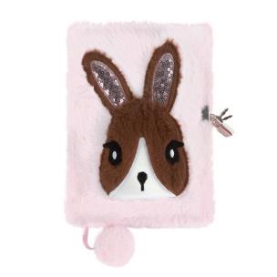 Pamiętnik pluszowy z kłódką różowy Królik DERFORM. Wydawca: Derform. Multiszop.pl Opakowanie Pamiętnik pluszowy z kłódką różowy Królik DERFORM