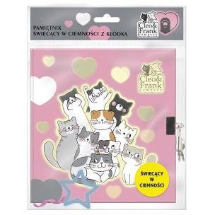 Pamiętnik świecący z kłódką Cleo i Frank DERFORM. Wydawca: Derform. Multiszop.pl Opakowanie Pamiętnik świecący z kłódką Cleo i Frank DERFORM