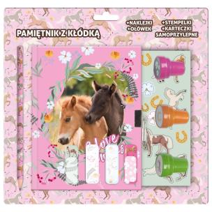 Opakowanie Pamiętnik z kłódką Konie 24 DERFORM