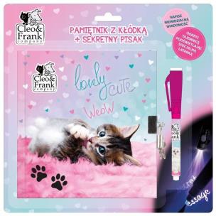 Opakowanie Pamiętnik z kłódką + sekretny pisak Cleo i Frank