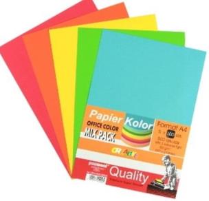 Opakowanie Papier kolorowy A4 5x100 arkuszy