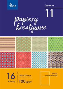 Papiery kreatywne A4/16K zestaw 11. Wydawca: TETIS. Multiszop.pl Opakowanie Papiery kreatywne A4/16K zestaw 11