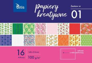 Papiery kreatywne A5/16K zestaw 1. Wydawca: TETIS. Multiszop.pl Opakowanie Papiery kreatywne A5/16K zestaw 1