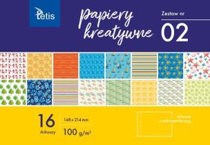 Papiery kreatywne A5/16K zestaw 2. Wydawca: TETIS. Multiszop.pl Opakowanie Papiery kreatywne A5/16K zestaw 2