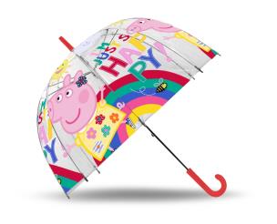 Parasolka przezroczysta manualna 19' Peppa Pig. Wydawca: Kids Euroswan. Multiszop.pl Opakowanie Parasolka przezroczysta manualna 19' Peppa Pig