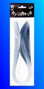 Opakowanie Paski do quillingu 5mmx50cm brokatowe srebrne 50s