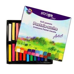Pastele suche 24 kolory STRIGO. Wydawca: Strigo. Multiszop.pl Opakowanie Pastele suche 24 kolory STRIGO