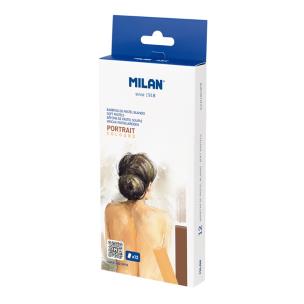 Pastele suche miękkie w kartonowym opakowaniu 12 kolorów portretowe. Wydawca: MILAN. Multiszop.pl Opakowanie Pastele suche miękkie w kartonowym opakowaniu 12 kolorów portretowe