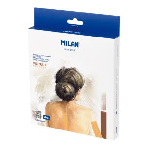 Pastele suche miękkie w kartonowym opakowaniu 24 kolory portretowe. Wydawca: MILAN. Multiszop.pl Opakowanie Pastele suche miękkie w kartonowym opakowaniu 24 kolory portretowe