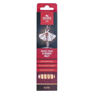 Pastele suche w drewnie 8820 brązy 6szt.. Wydawca: Koh-I-Noor. Multiszop.pl Opakowanie Pastele suche w drewnie 8820 brązy 6szt.