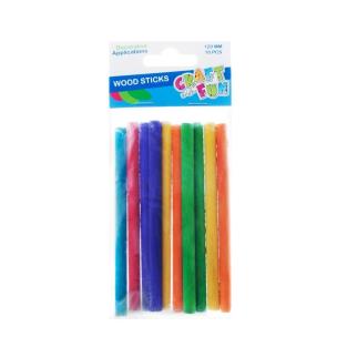 Patyczki drewniane kolorowe 10szt. Wydawca: Craft With Fun. Multiszop.pl Opakowanie Patyczki drewniane kolorowe 10szt