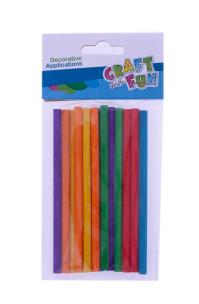 Patyczki drewniane kolorowe 15szt. Wydawca: Craft With Fun. Multiszop.pl Opakowanie Patyczki drewniane kolorowe 15szt