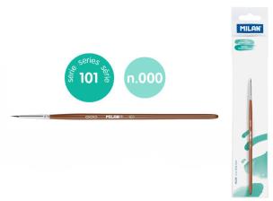 Opakowanie Pędzel okrągły z włosia koziego seria 101 nr 000 Milan 1 szt. na blistrze