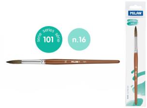 Opakowanie Pędzel okrągły z włosia koziego seria 101 nr 16 Milan 1 szt. na blistrze