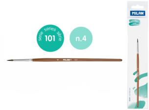 Opakowanie Pędzel okrągły z włosia koziego seria 101 nr 4 Milan 1 szt. na blistrze