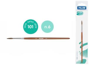 Opakowanie Pędzel okrągły z włosia koziego seria 101 nr 6 Milan 1 szt. na blistrze