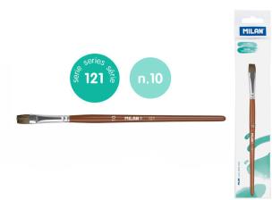 Opakowanie Pędzel płaski z włosia koziego seria 121 nr 10 Milan 1 szt. na blistrze