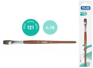 Opakowanie Pędzel płaski z włosia koziego seria 121 nr 14 Milan 1 szt. na blistrze