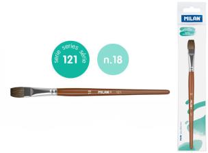 Opakowanie Pędzel płaski z włosia koziego seria 121 nr 18 Milan 1 szt. na blistrze