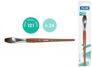 Opakowanie Pędzel płaski z włosia koziego seria 121 nr 24 Milan 1 szt. na blistrze