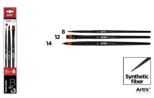 Opakowanie Pędzle syntetyczne zestaw M 3szt.