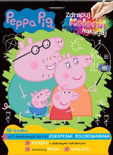 Okładka książki Peppa Pig. Zdrapuj, koloruj, naklejaj